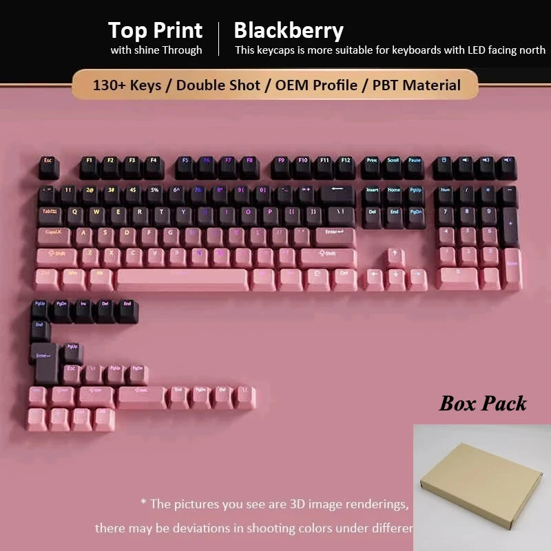 133+ Keys OEM Profile Gradient Keycaps For Cherry Mx Switch Mechanical Gamer Keyboard PBT backlit RGB Keycap ISO Layout Key caps