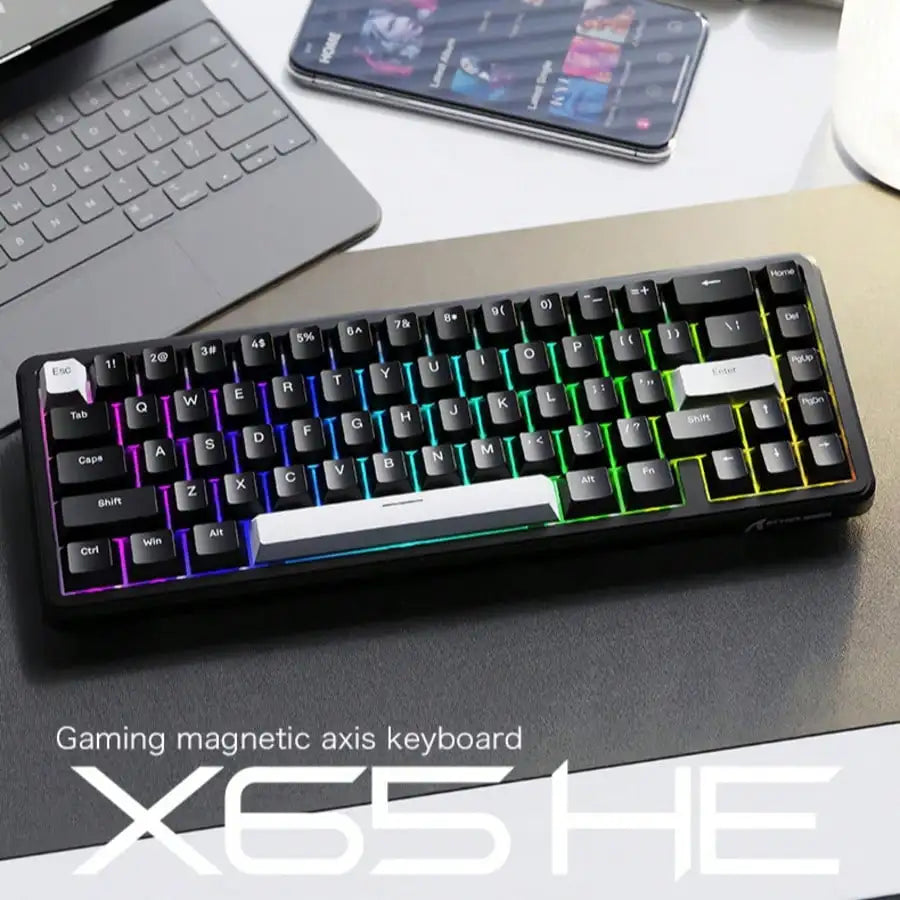 X65HE magnetic axis mechanical keyboard contour side engraved wired RGB low latency 8K polling rate magnetic axis