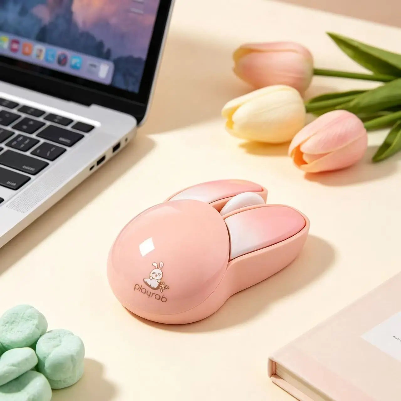 Cute Rabbit Wireless Mouse Portable Silent Mice High Appearance Universal for Laptop iPad Tablet Phone Girls Mini Wireless Mouse