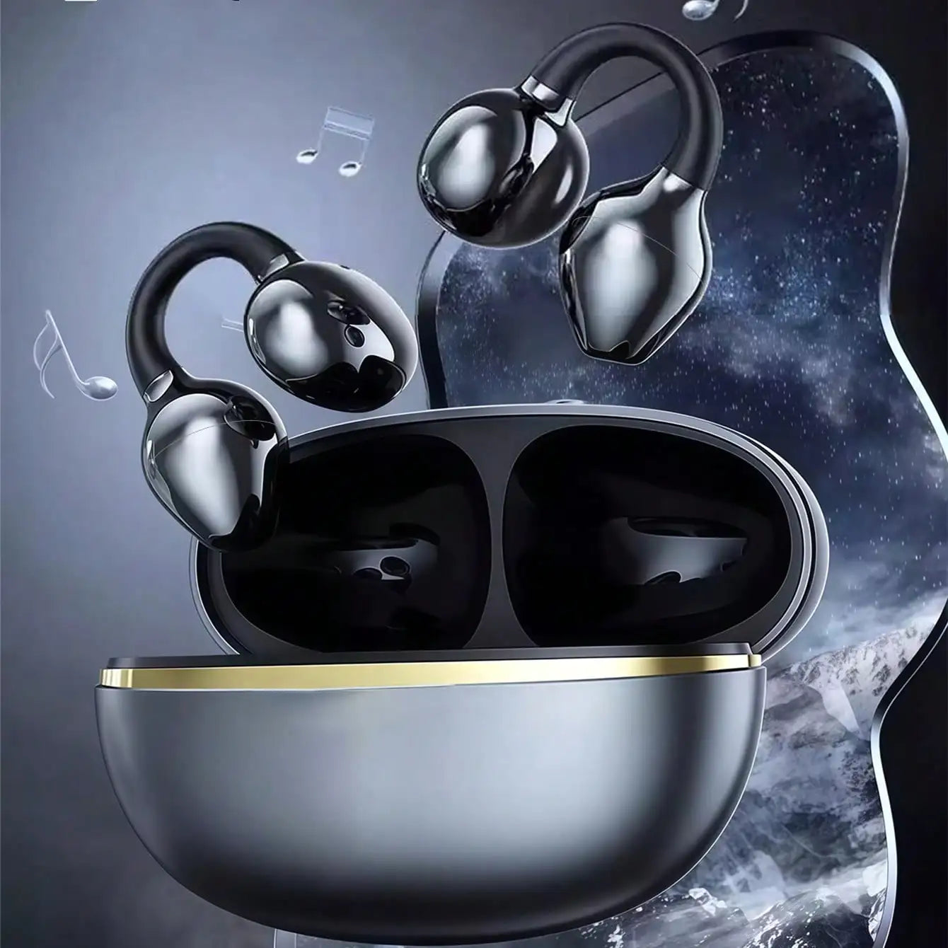 Wireless Open Ear Earclip ENC Earphones Bluetooth 5.3 HD Call Touch Earphones Suitable For All Smartphones