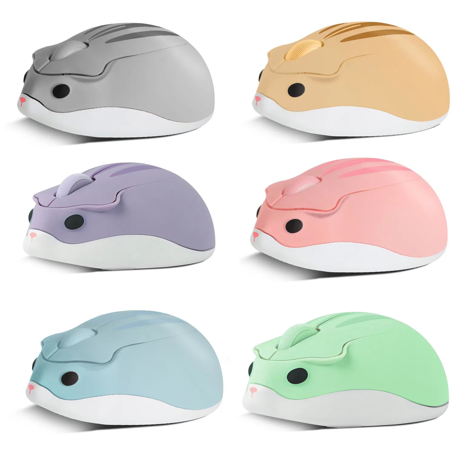 Wireless 2.4G Mouse Cute Hamster Appearance Mause Mute Button Light Weight Portable Mice Compatible Office Use Kid' Toy