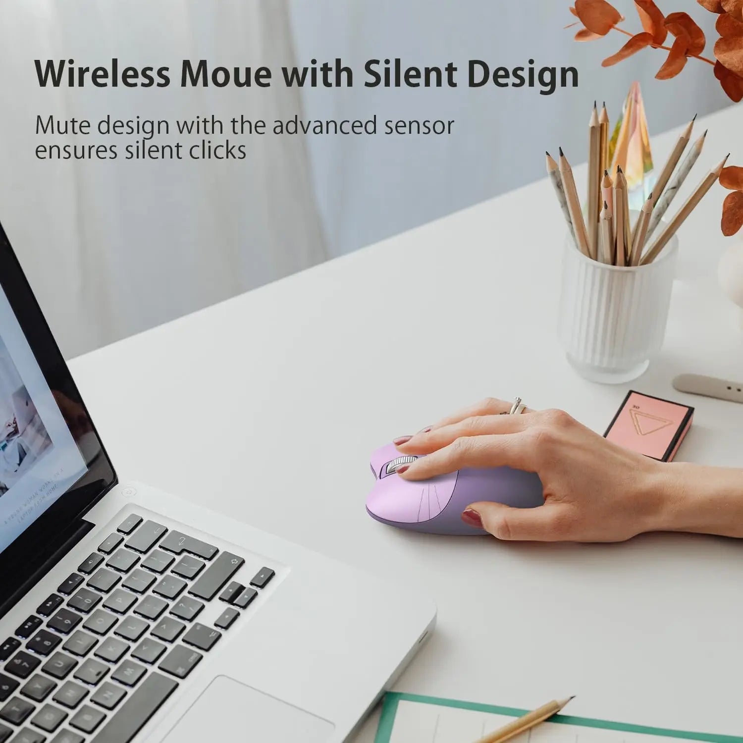 Mofii Cute Cat 2.4G Wireless Mouse, USB Receiver Plug and Play, 3 Adjustable DPI, Compatible with Laptop,PC, Computer
