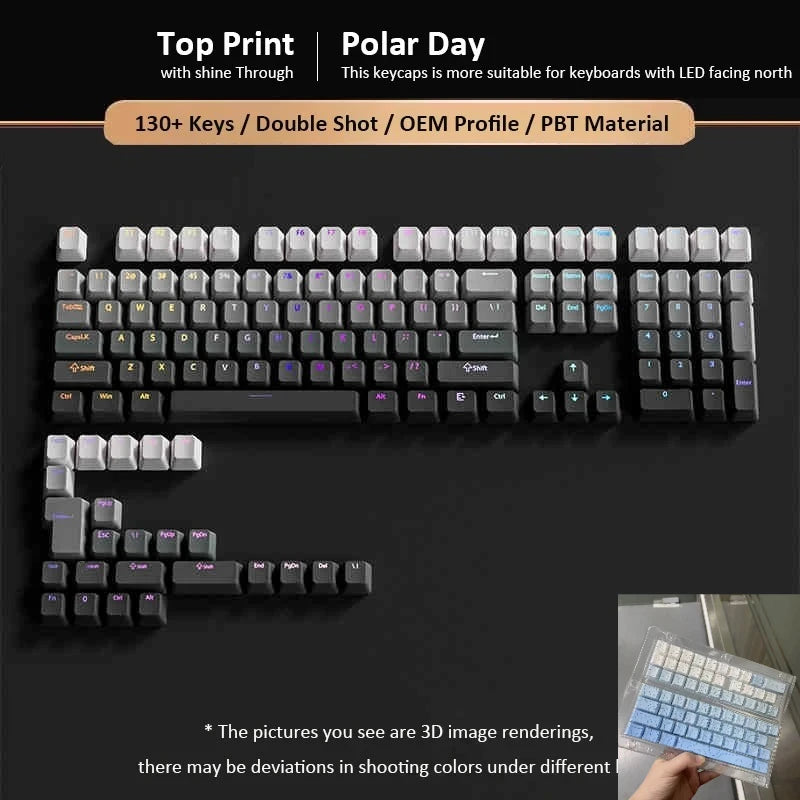 133+ Keys OEM Profile Gradient Keycaps For Cherry Mx Switch Mechanical Gamer Keyboard PBT backlit RGB Keycap ISO Layout Key caps