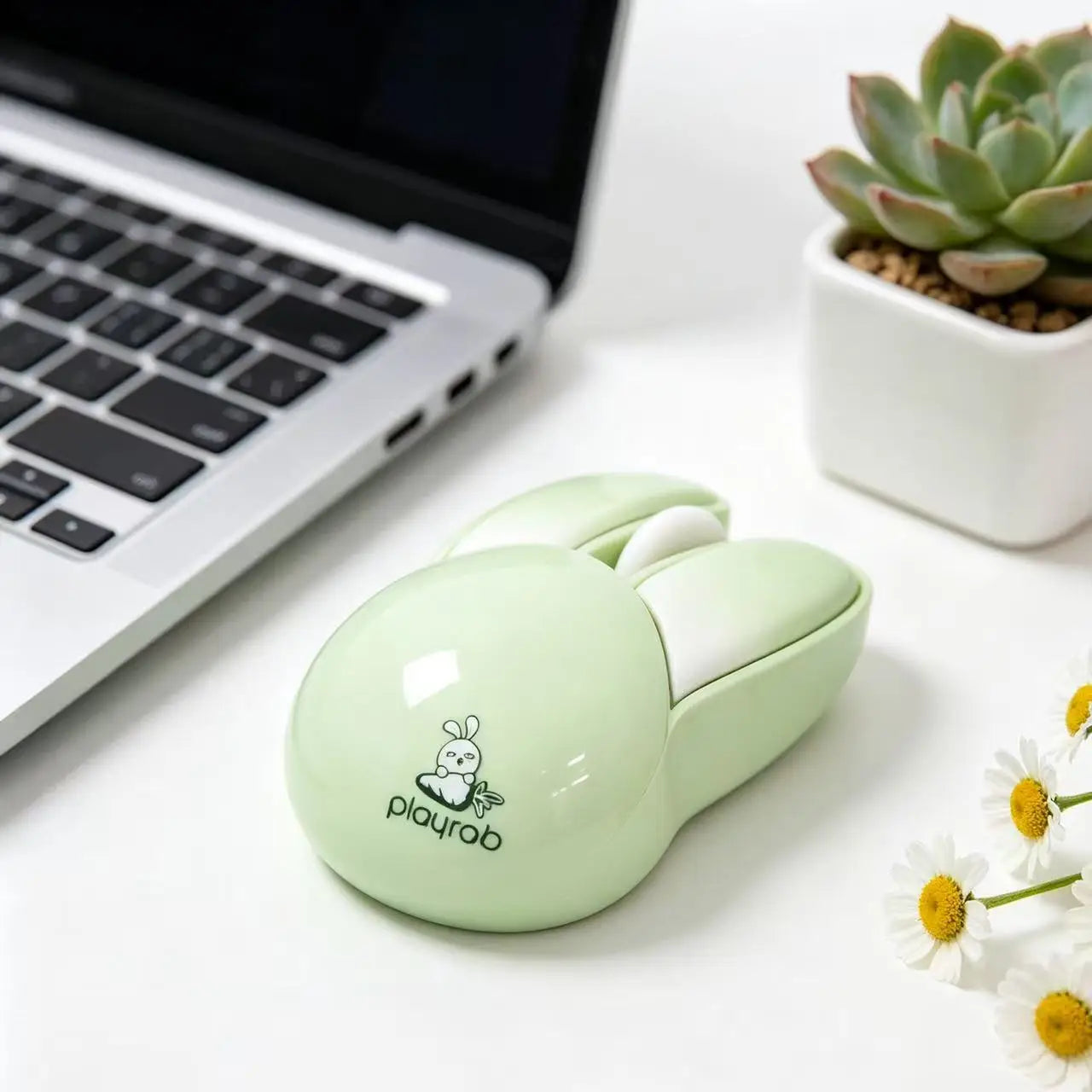 Cute Rabbit Wireless Mouse Portable Silent Mice High Appearance Universal for Laptop iPad Tablet Phone Girls Mini Wireless Mouse