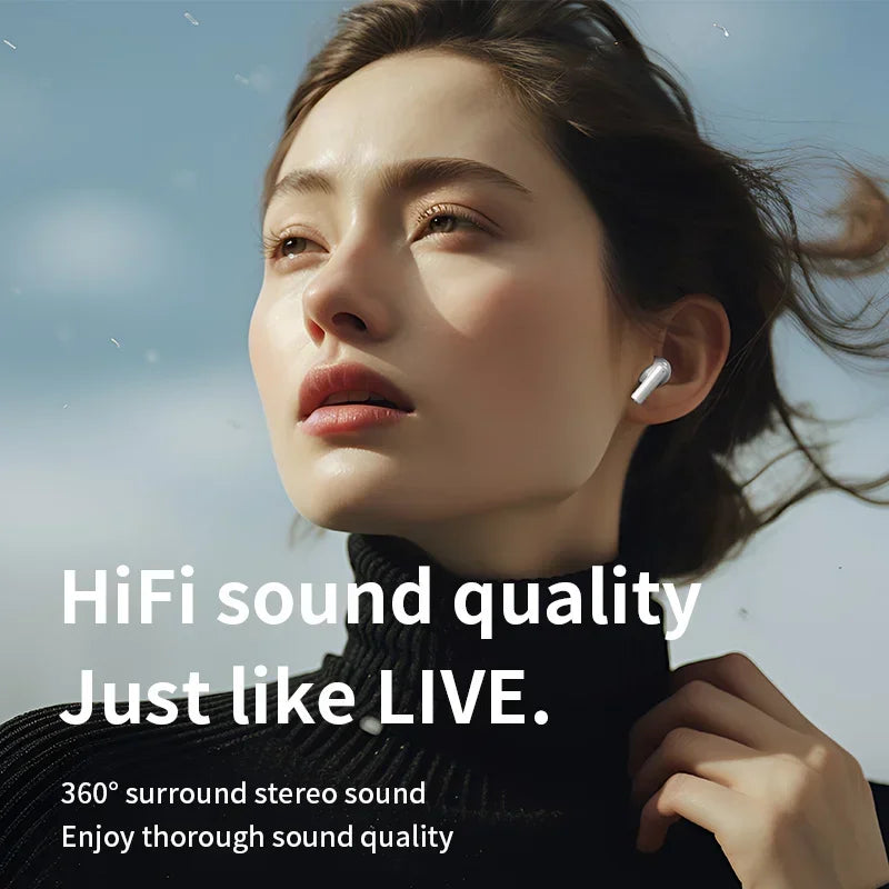 New Bluetooth Earphones TWS Touch Control HiFi Wireless Headphone Mic Noise Reduction Earbuds Waterproof Game Motion