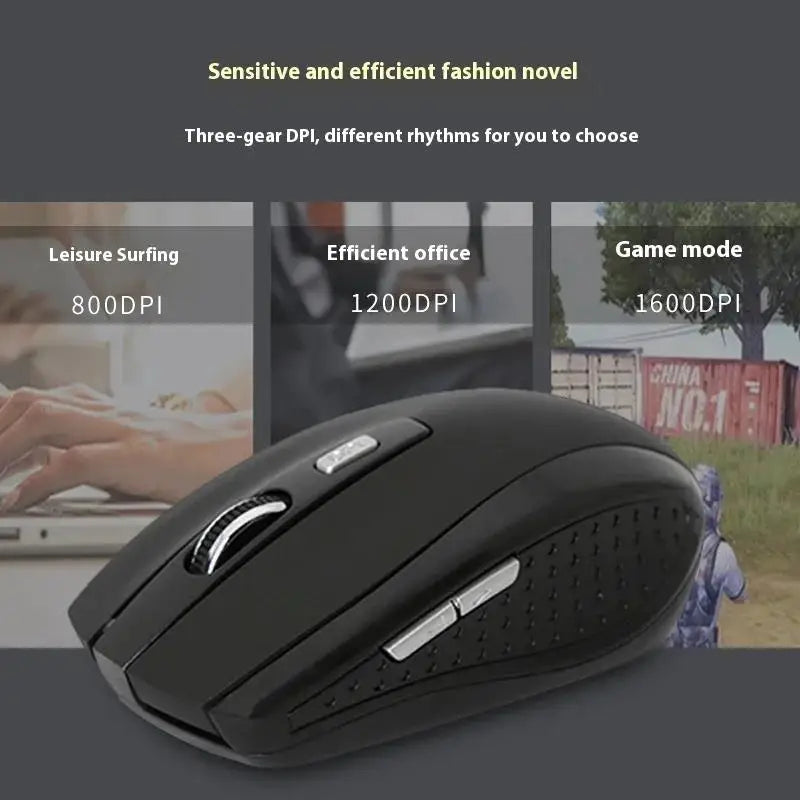 2.4GHz Wireless Mouse Gaming Mice Adjustable 1600DPI Optical Office Mouse Ergonomically Designed Mouse For Notebook PC Computer