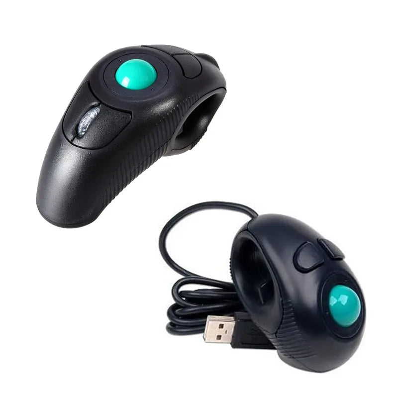Wired Trackball Mouse Mini USB Portable Pointing Mouse Ergonomic Design for Left & Right Hands Suitable for PC Tablet and Laptop