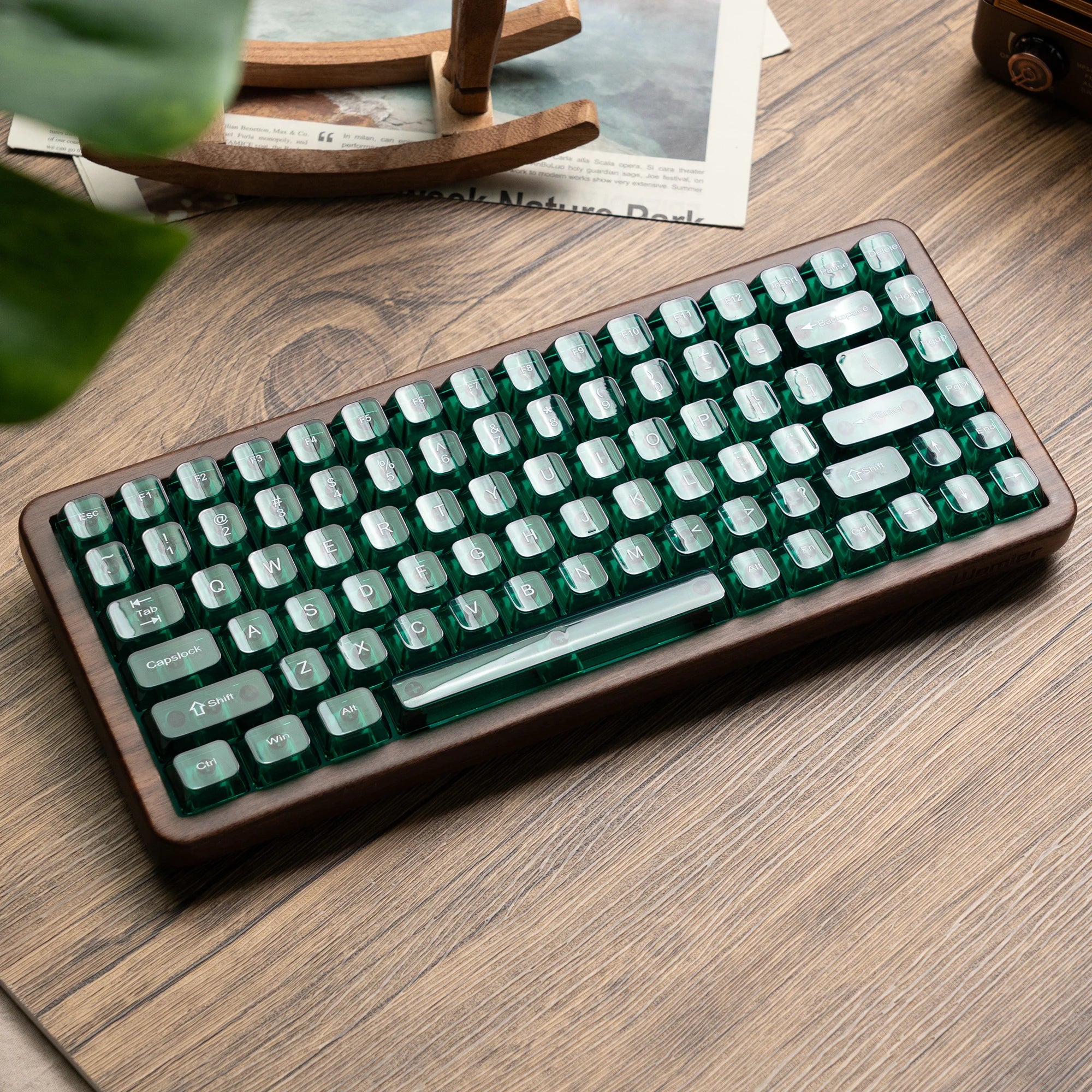 Womier WD75 QMK/VIA Wooden Gaming Keyboard 8000mAh Tri-Mode Wir...