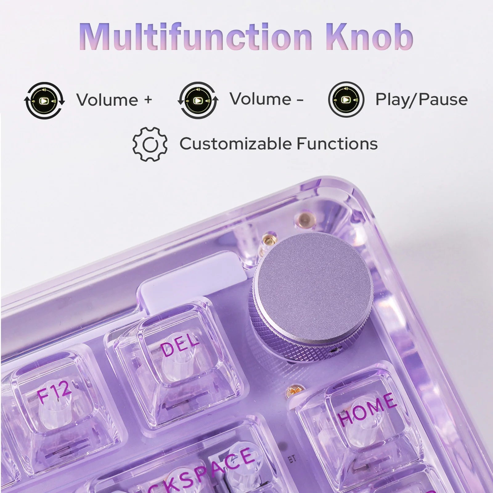 KiiBOOM Phantom 81 V2 Upgraded Crystal Gasket-Mounted Wired/Bluetooth5.0/2.4GHz Wireless Hot-Swappable Mechanical Keyboard