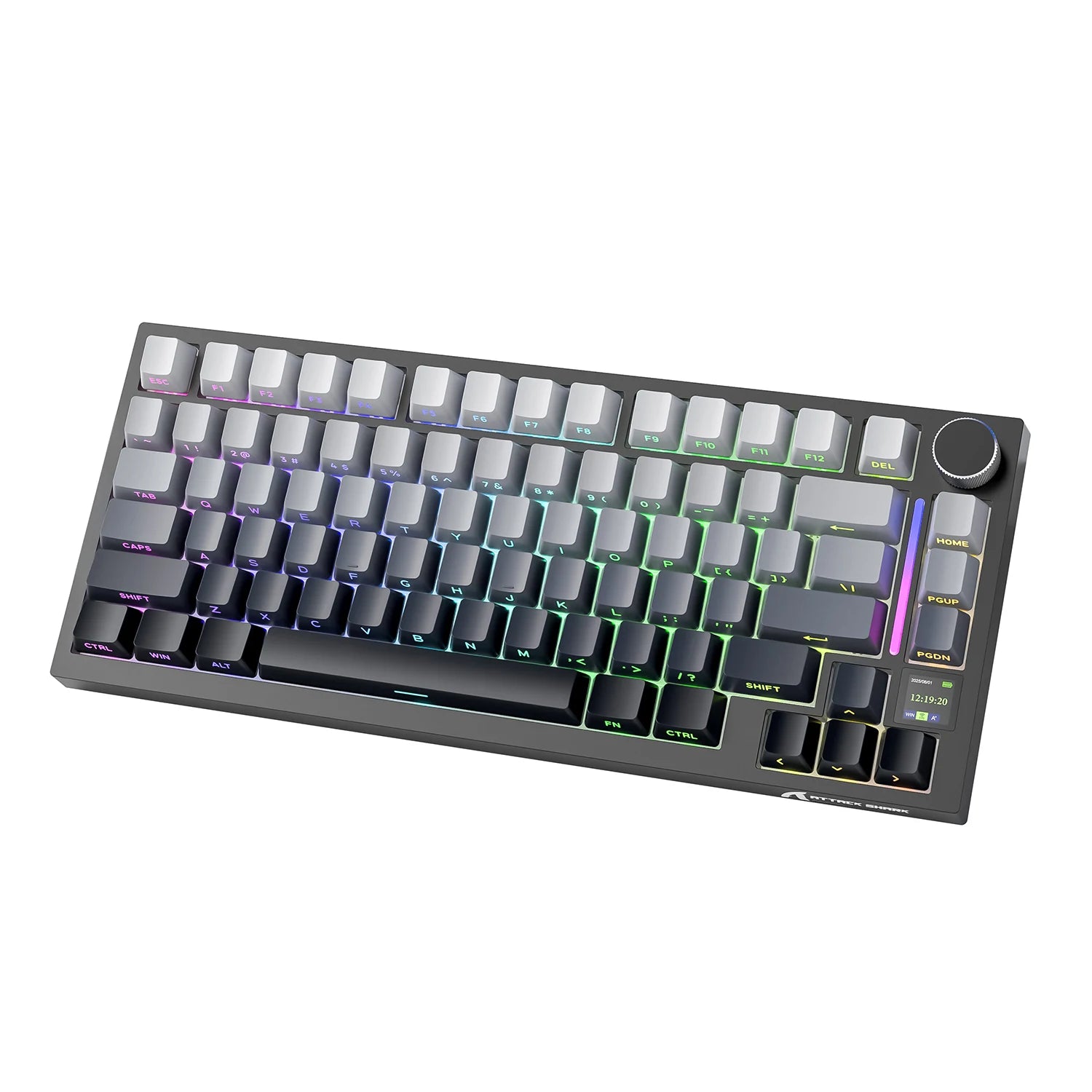 ATTACK SHARK X820 Ultra 75% Gasket-Mounte Wireless Mechanical Keyboard, Bluetooth/2.4G Wireless/Wired Mechanical Keyboard