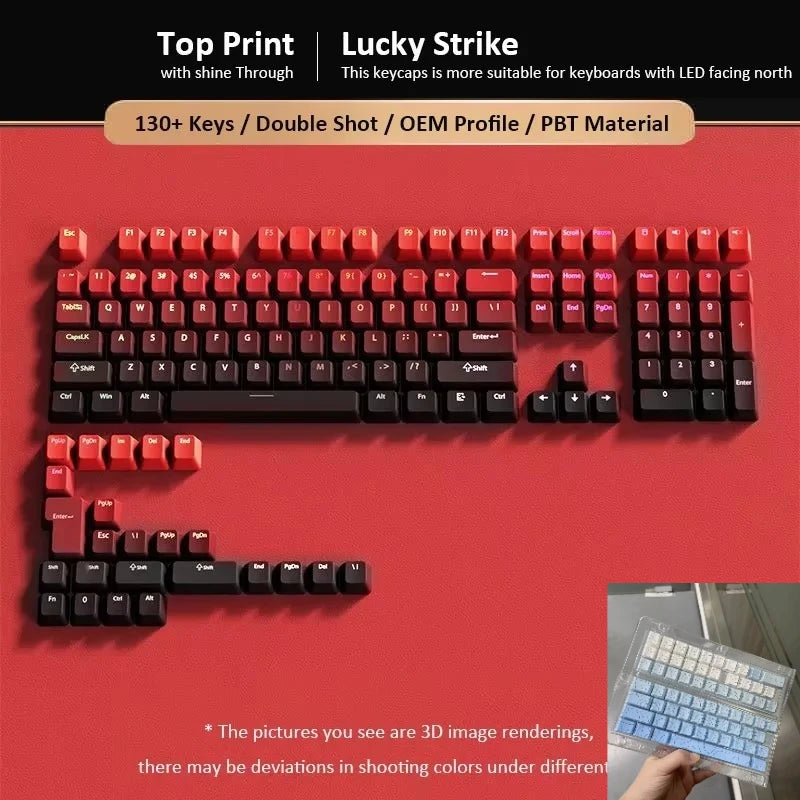 133+ Keys OEM Profile Gradient Keycaps For Cherry Mx Switch Mechanical Gamer Keyboard PBT backlit RGB Keycap ISO Layout Key caps