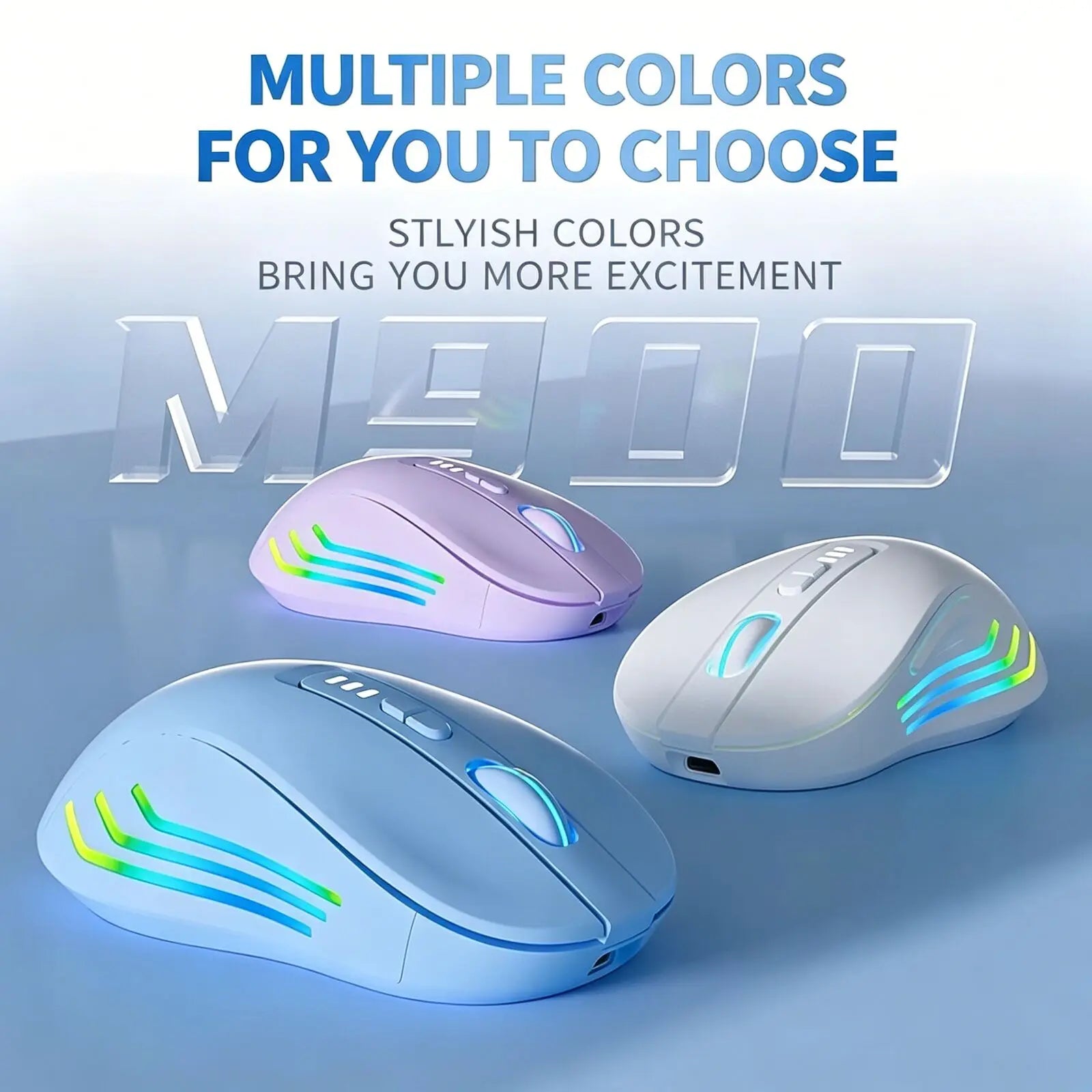 RGB Luminous Bluetooth Dual Mode Mouse 2.4G Wireless Rechargeable Power Digital Display 2400 DPI Gaming Computer Mice Office