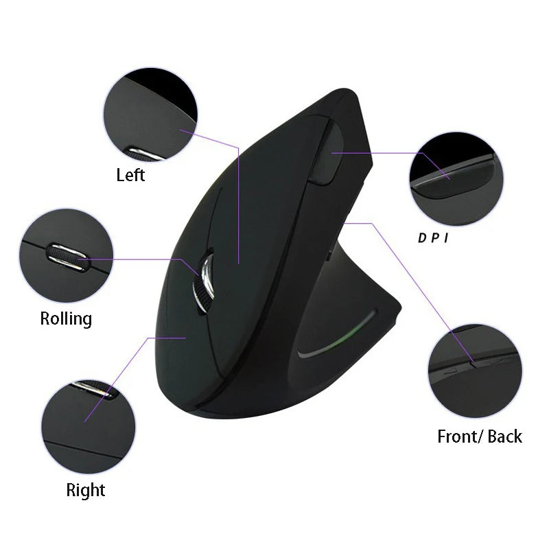Left Right Hand Mouse Vertical Ergonomic 2.4G Wireless with Right Bluetooth Double Mode Mouse Computer PC Mice Gaming Mouse