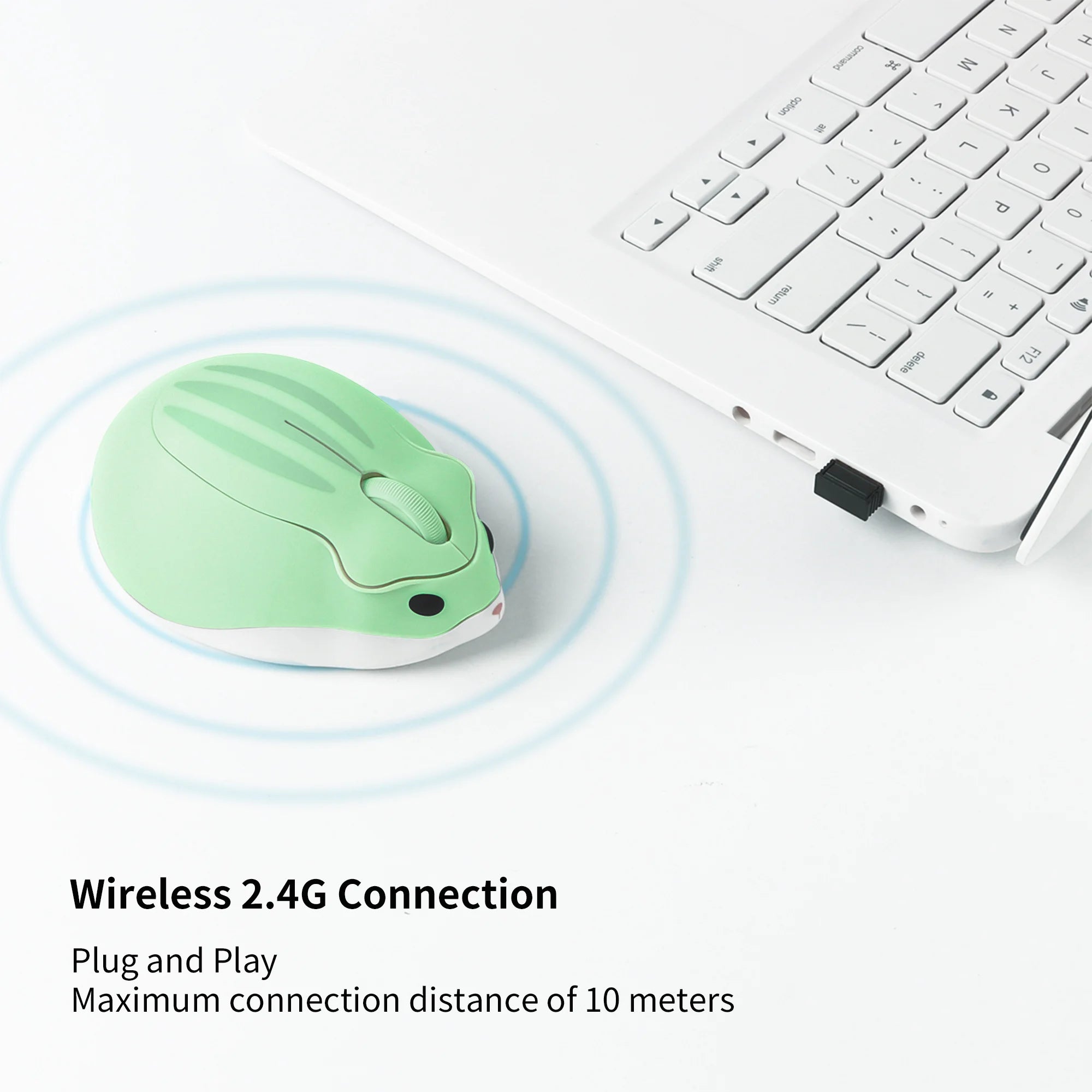 Wireless 2.4G Mouse Cute Hamster Appearance Mause Mute Button Light Weight Portable Mice Compatible Office Use Kid' Toy