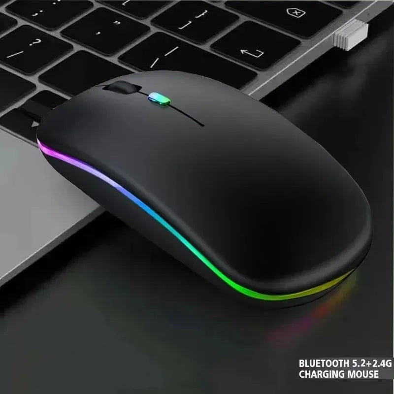 Bluetooth Wireless Mouse for Computer PC Laptop IPad Tablet with RGB Backlight Mice Ergonomic Rechargeable USB Mouse