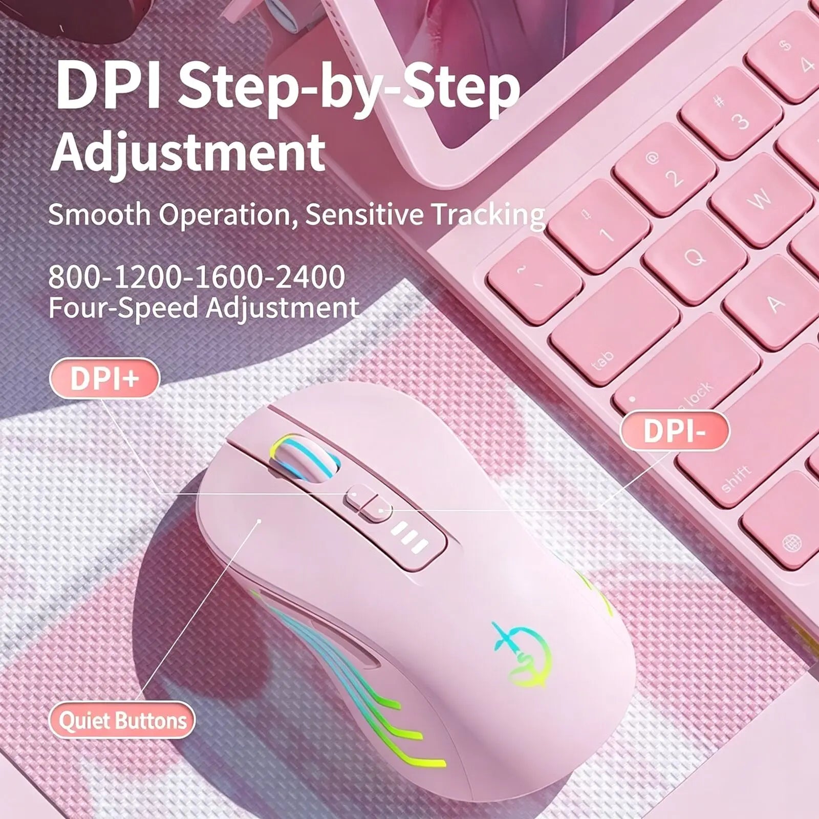 RGB Luminous Bluetooth Dual Mode Mouse 2.4G Wireless Rechargeable Power Digital Display 2400 DPI Gaming Computer Mice Office