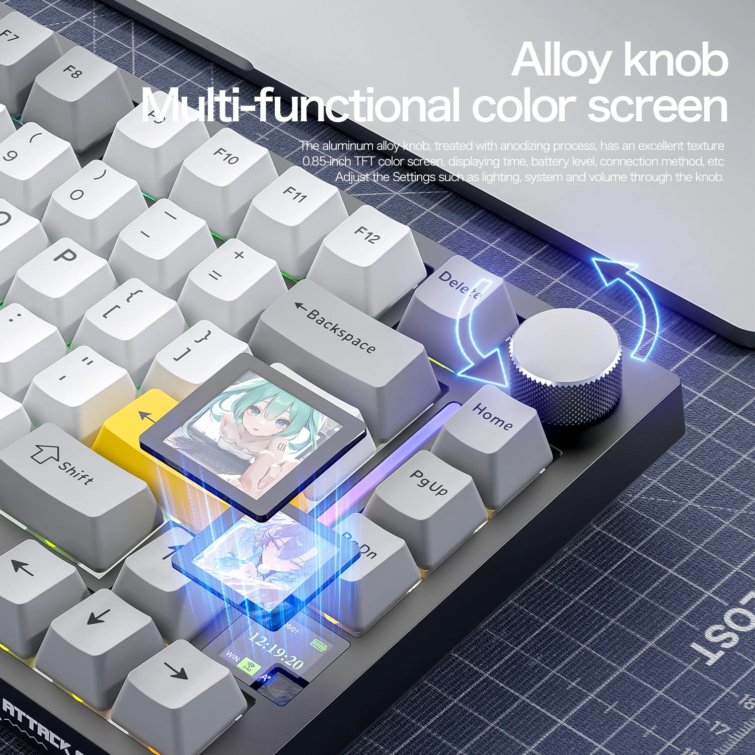 ATTACK SHARK X820 Ultra 75% Gasket-Mounte Wireless Mechanical Keyboard, Bluetooth/2.4G Wireless/Wired Mechanical Keyboard