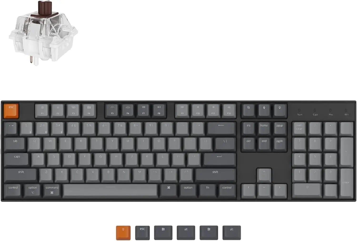 Full Size 104 Keys Bluetooth Wireless Mechanical Keyboard for M...