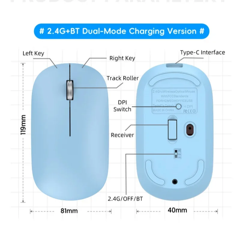 New Wireless Mouse Dual Mode 2.4Ghz Bluetooth-Compatible Gaming Mouse Ergonomic Rechargeable Mice for PC/Laptop/Macbook 2026 Hot