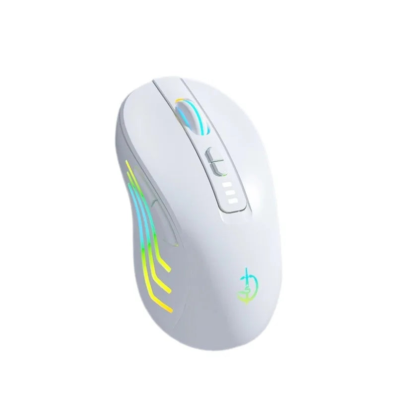 RGB Luminous Bluetooth Dual Mode Mouse 2.4G Wireless Rechargeable Power Digital Display 2400 DPI Gaming Computer Mice Office