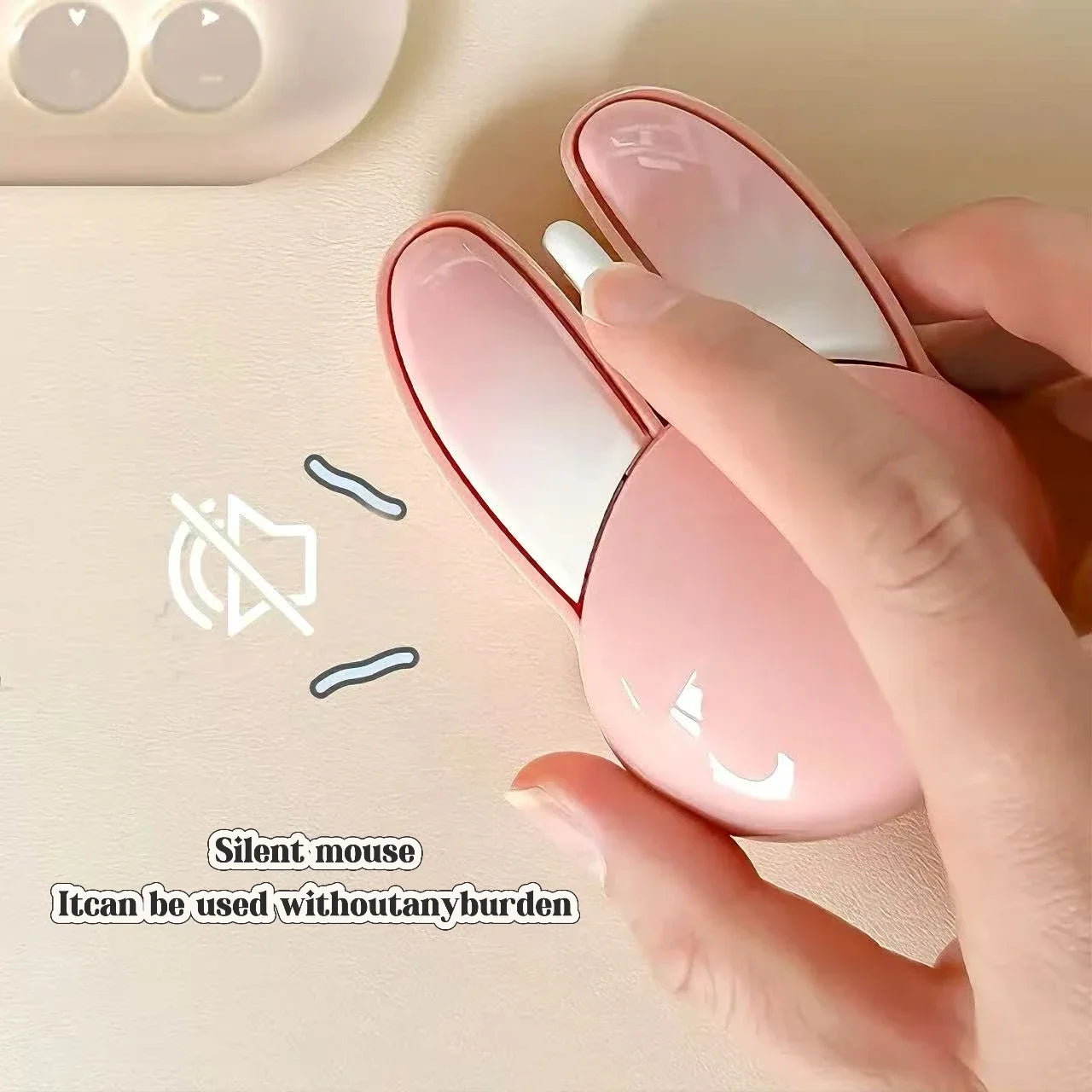 Cute Rabbit Wireless Mouse Portable Silent Mice High Appearance Universal for Laptop iPad Tablet Phone Girls Mini Wireless Mouse